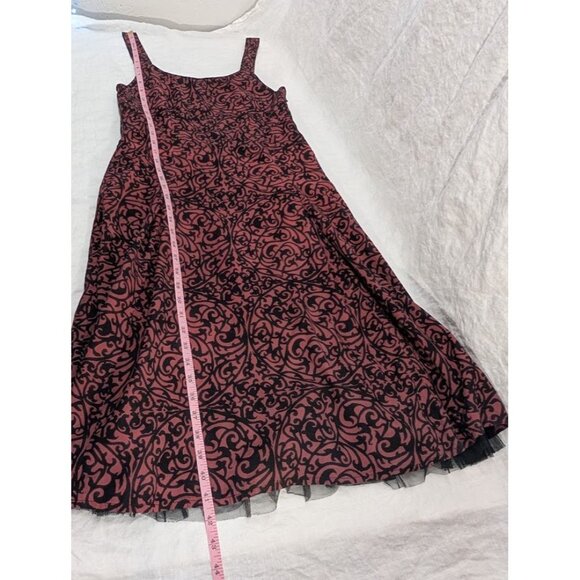 Pura Vida women's size 8 tank midi dress black and red full skirt tulle D3 - Picture 15 of 16